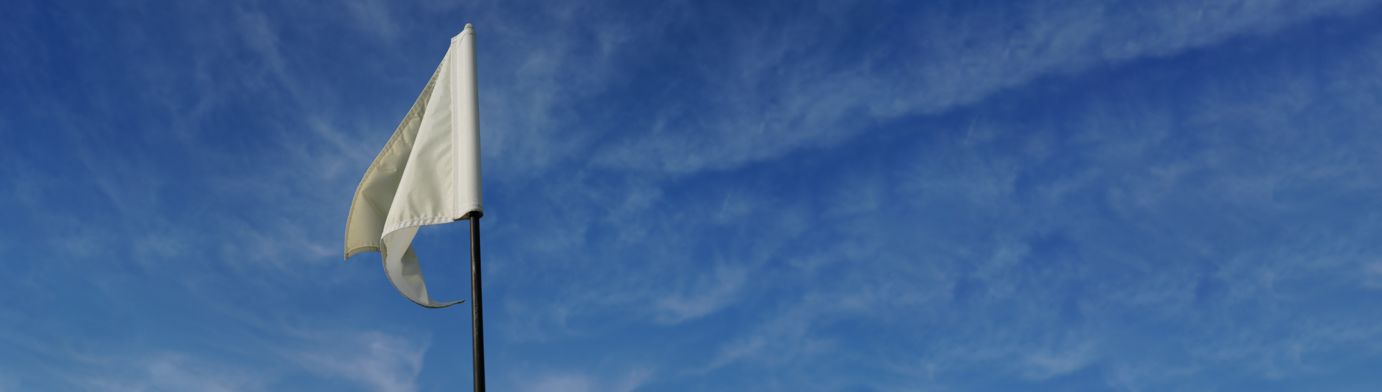 Golf flag on green against blue sky